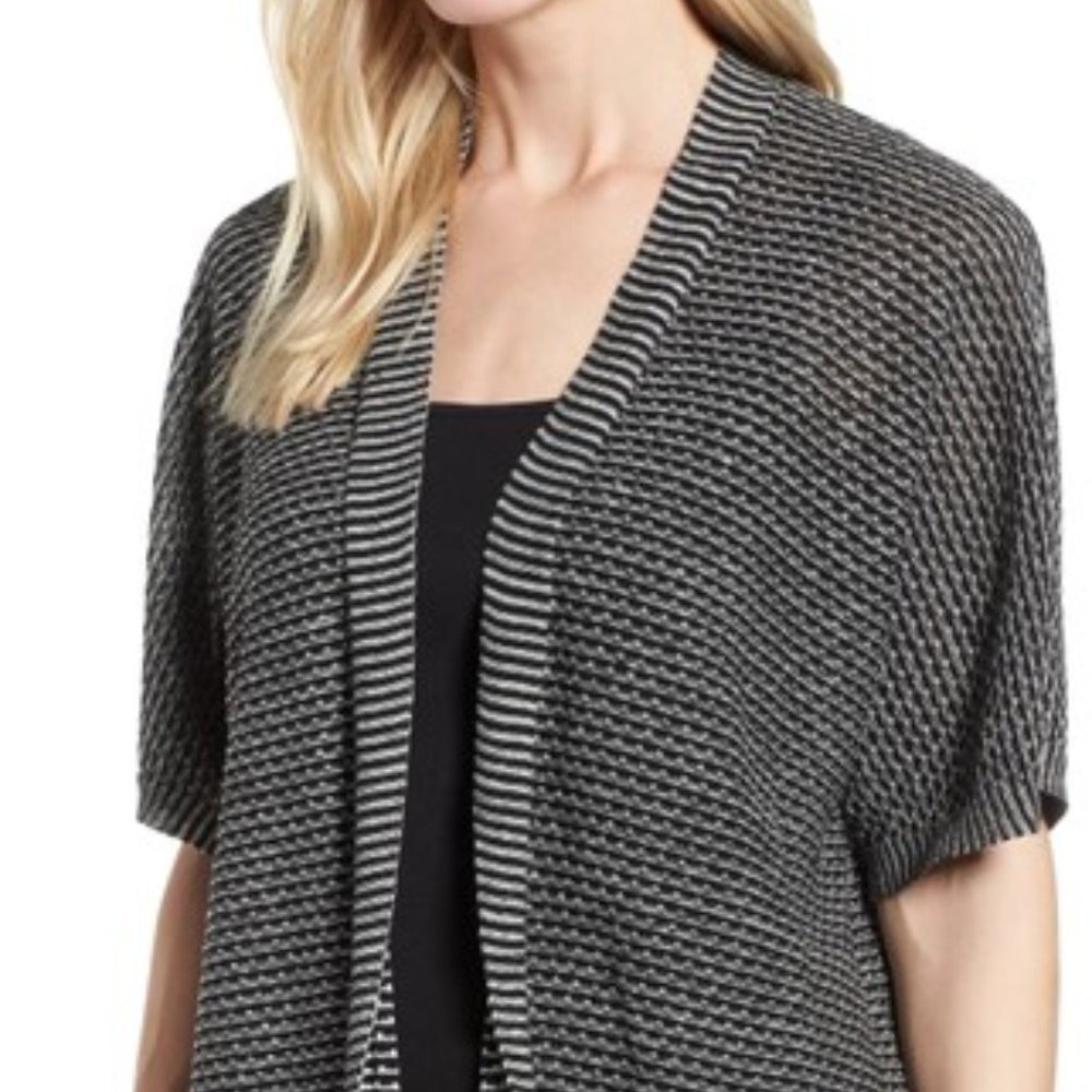 Eileen Fisher Charcoal Short Kimono Cardigan